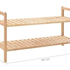 Be Basic Skohylla Massivt Valnötsträ 69x26x40 Cm -Chilli shop skohylla massivt valnotstra 69x26x40 cm beige 2781764