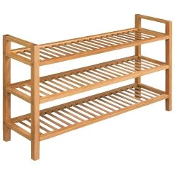 Be Basic Skohylla Med 3 Hyllor 100x27x60 Cm Massiv Ek