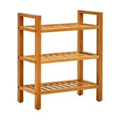 Be Basic Skohylla Med 3 Hyllor 50x27x60 Cm Massiv Ek