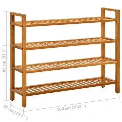 Be Basic Skohylla Med 4 Hyllor 100x27x80 Cm Massiv Ek -Chilli shop skohylla med 4 hyllor 100x27x80 cm massiv ek brun 4112679