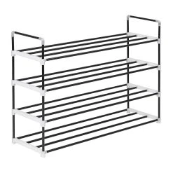 Be Basic Skohylla Med 4 Hyllor Metall Och Plast Svart