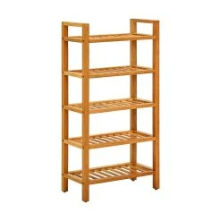 Be Basic Skohylla Med 5 Hyllor 50x27x100 Cm Massiv Ek