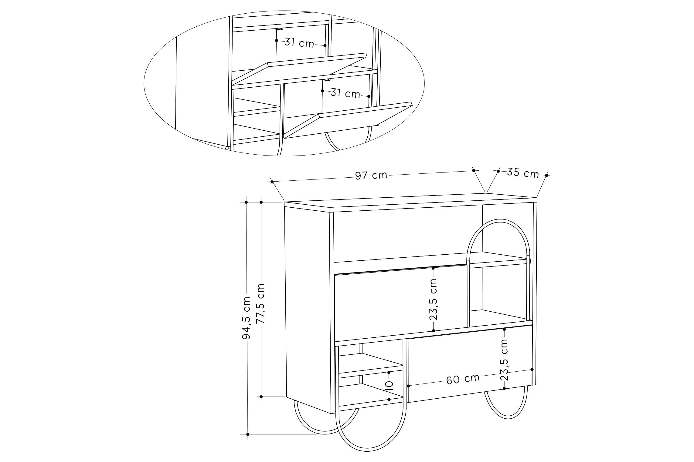 Skoskåp 35x97 Cm 5 Skoskåp 35x97 Cm - Bild 5