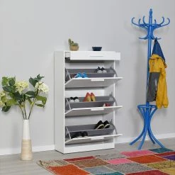 Skoskåp 75x128 Cm 16 Skoskåp 75x128 Cm -Chilli shop skoskap 75x128 cm vit 3058227