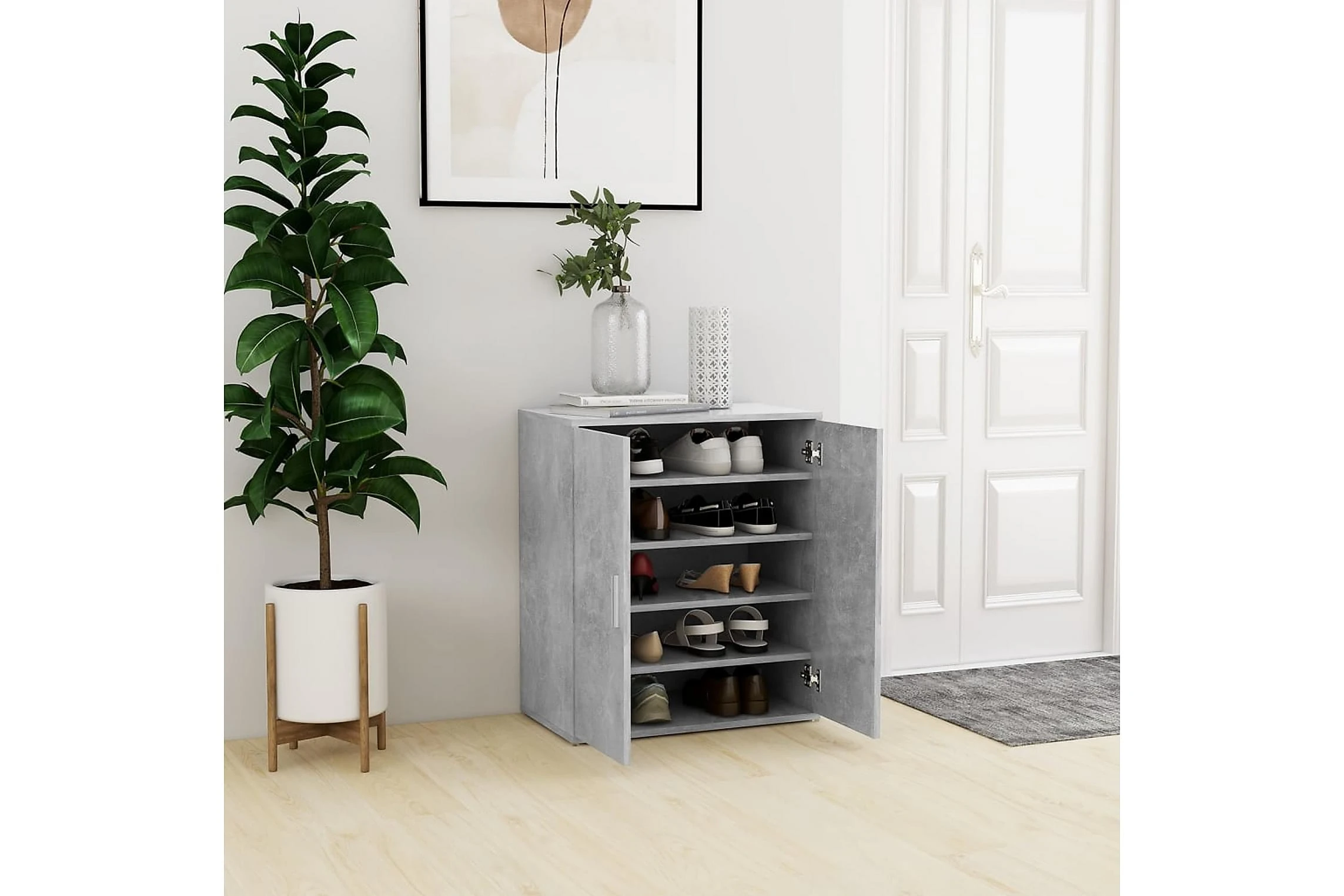 Be Basic Skoskåp Betonggrå 60x35x70 Cm Spånskiva 9 Be Basic Skoskåp Betonggrå 60x35x70 Cm Spånskiva - Bild 9