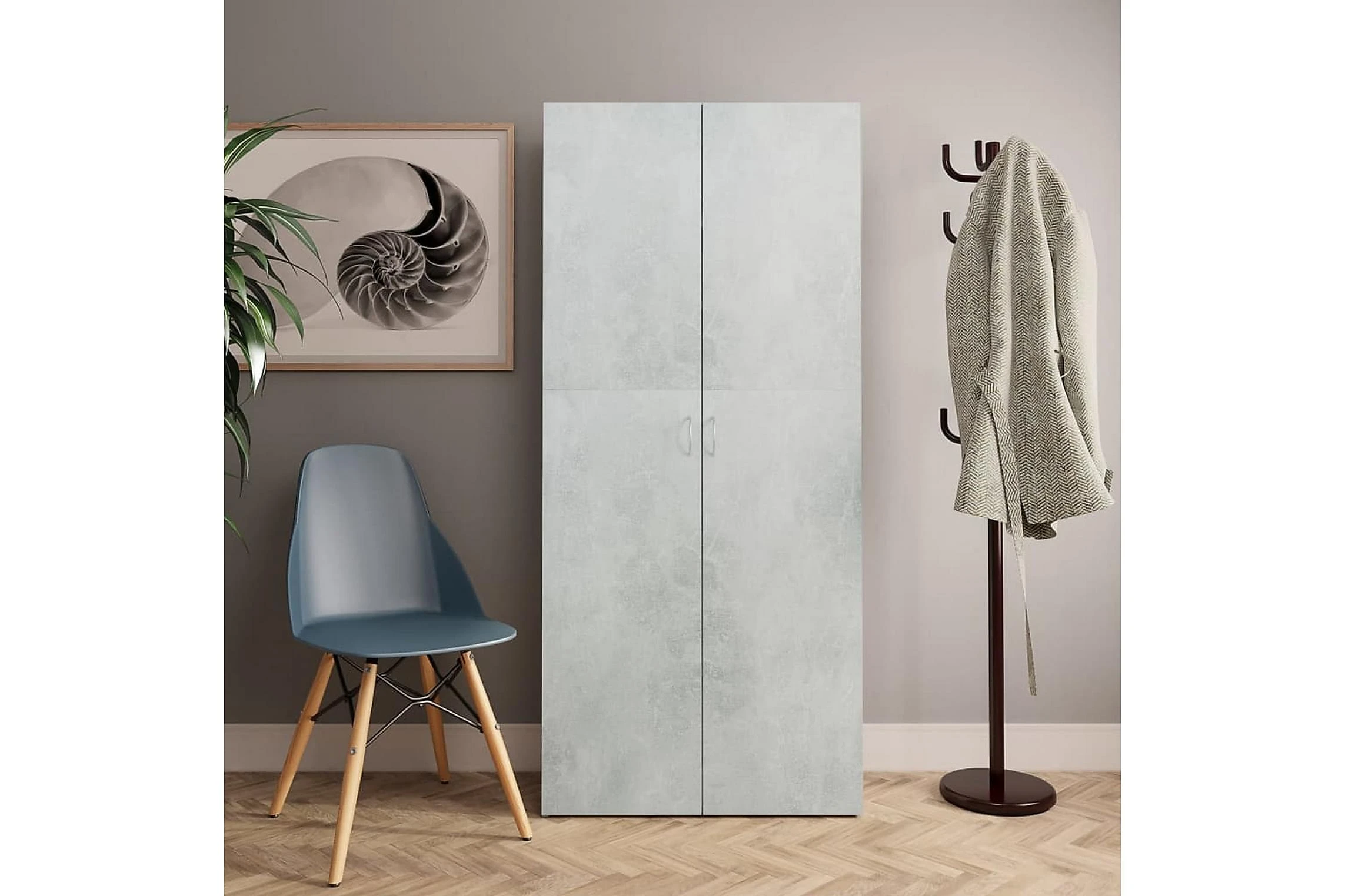 Be Basic Skoskåp Betonggrå 80x35,5x180 Cm Spånskiva 7 Be Basic Skoskåp Betonggrå 80x35,5x180 Cm Spånskiva - Bild 7