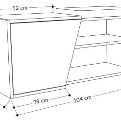 Skoskåp Finones 104x37 Cm -Chilli shop skoskap finones 104x37 cm antracitvit 3497077