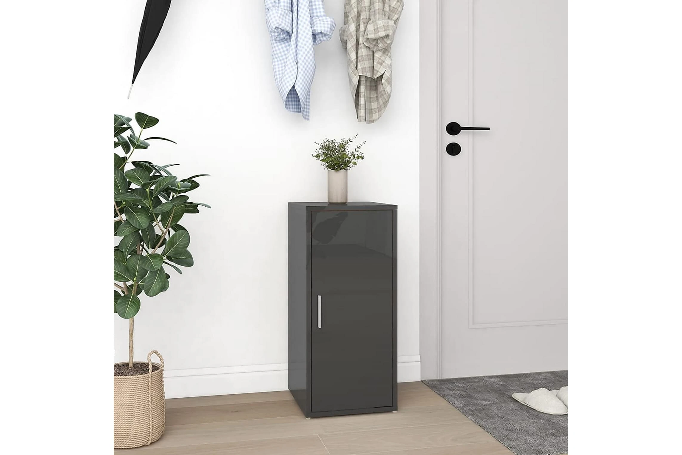 Be Basic Skoskåp Grå Högglans 32x35x70 Cm Spånskiva 2 Be Basic Skoskåp Grå Högglans 32x35x70 Cm Spånskiva - Bild 2