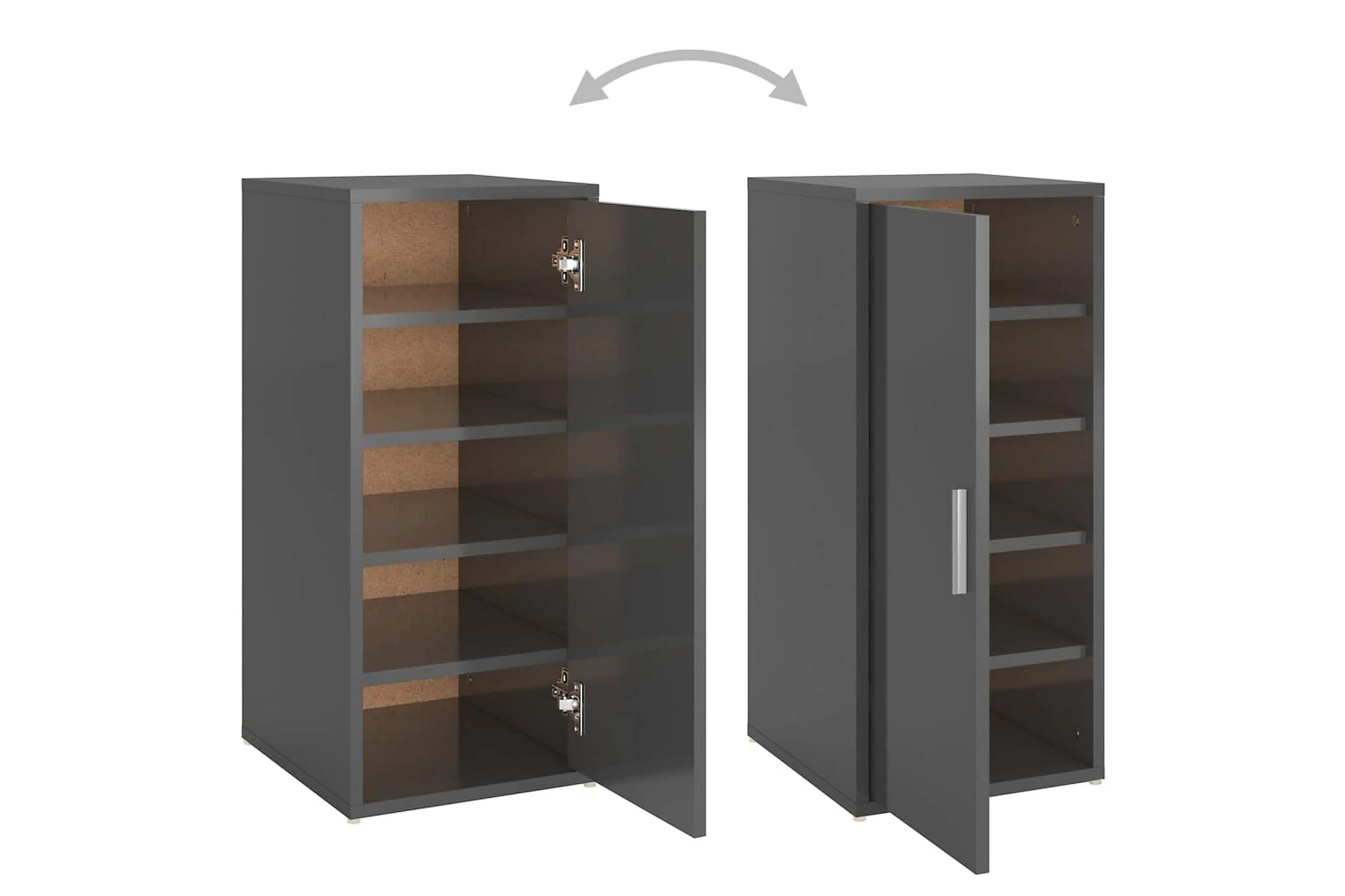 Be Basic Skoskåp Grå Högglans 32x35x70 Cm Spånskiva 6 Be Basic Skoskåp Grå Högglans 32x35x70 Cm Spånskiva - Bild 6