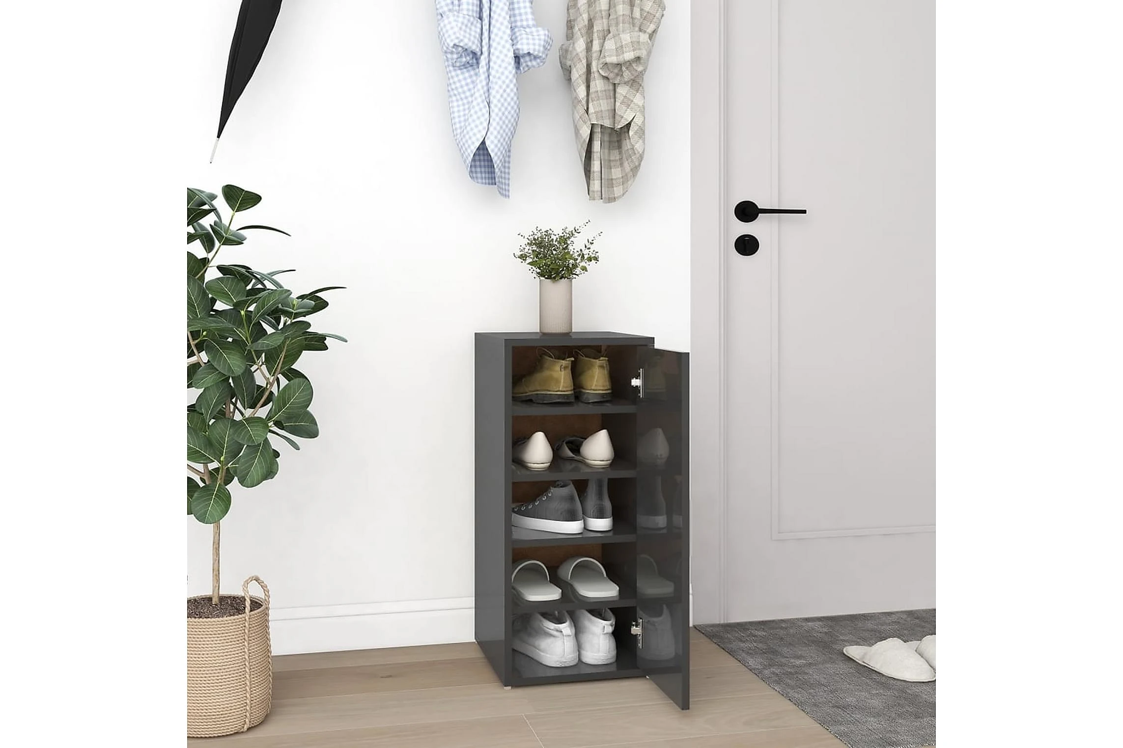 Be Basic Skoskåp Grå Högglans 32x35x70 Cm Spånskiva 9 Be Basic Skoskåp Grå Högglans 32x35x70 Cm Spånskiva - Bild 9