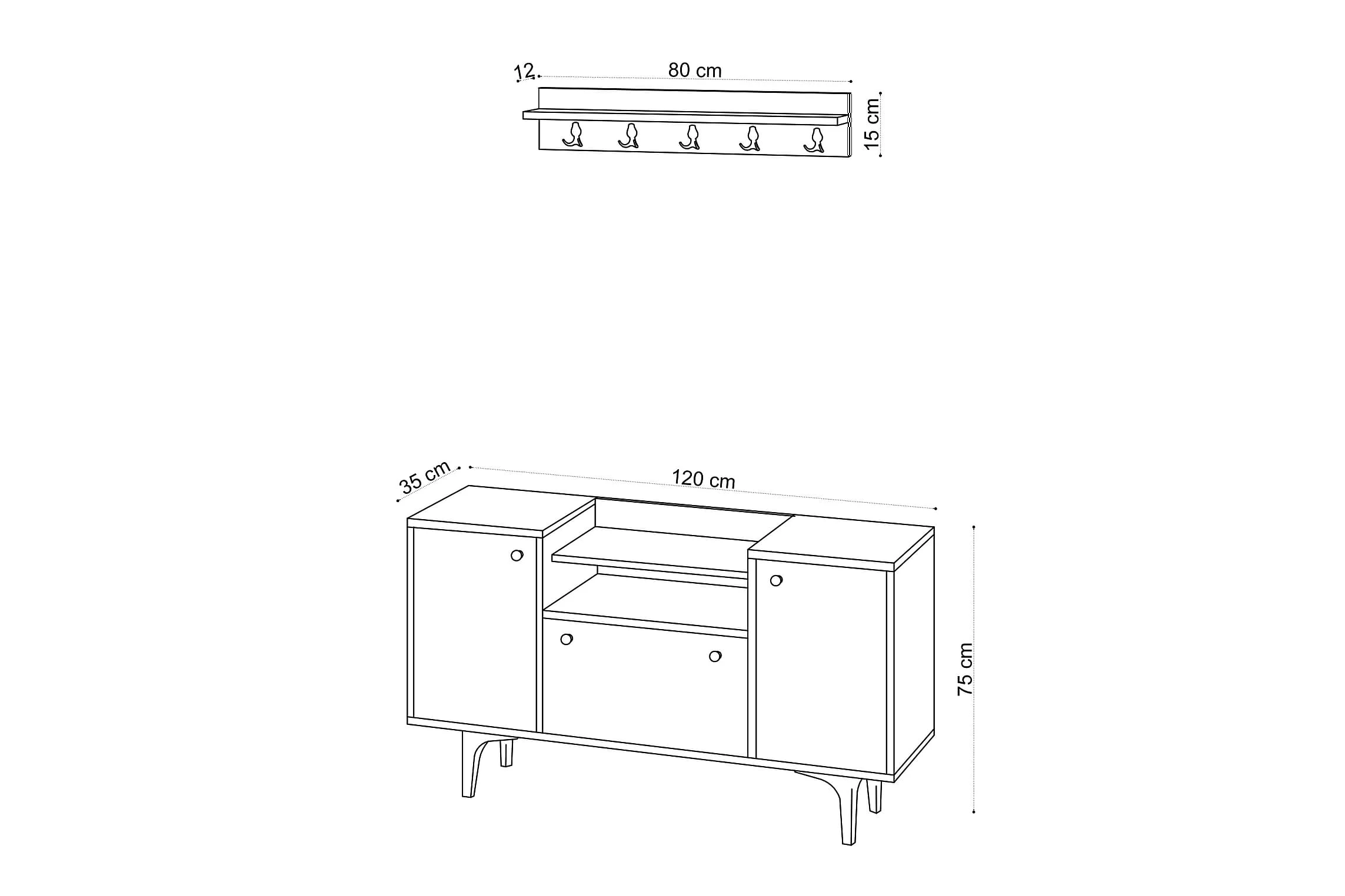 Skoskåp Gradyan 120x35 Cm 5 Skoskåp Gradyan 120x35 Cm - Bild 5