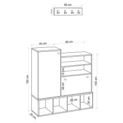 Skoskåp Hudale 35x100 Cm 8 Skoskåp Hudale 35x100 Cm -Chilli shop skoskap hudale 35x100 cm naturvit 4027749