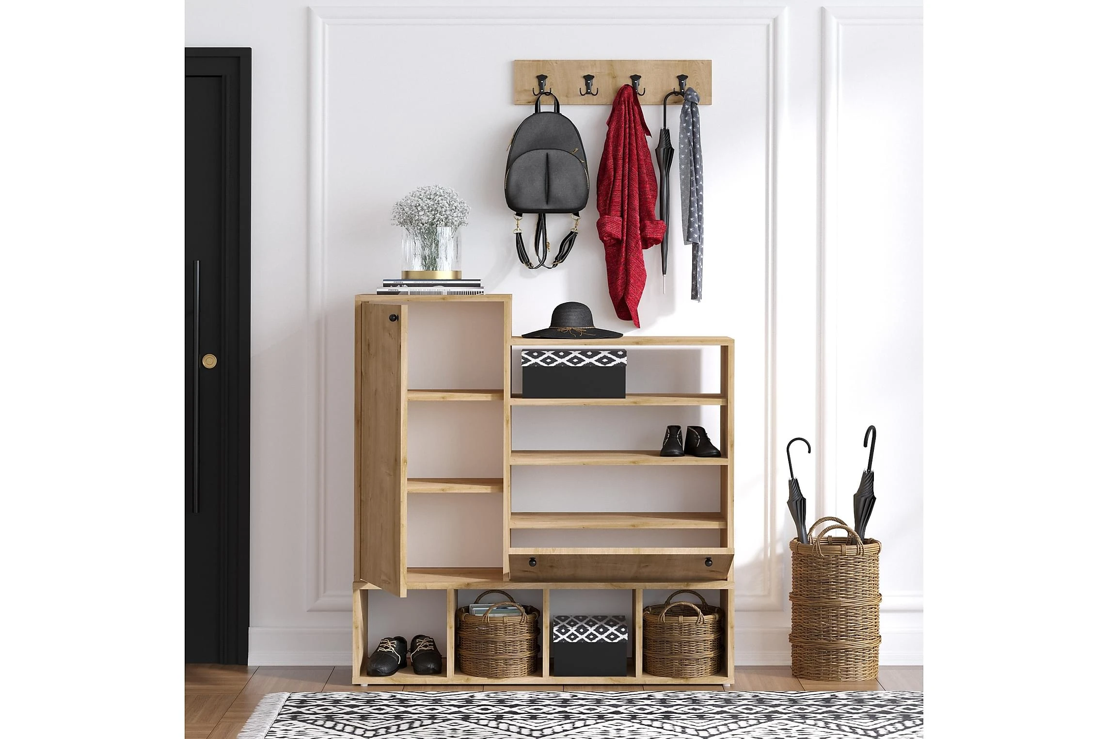 Skoskåp Hudale 35x100 Cm 2 Skoskåp Hudale 35x100 Cm - Bild 2