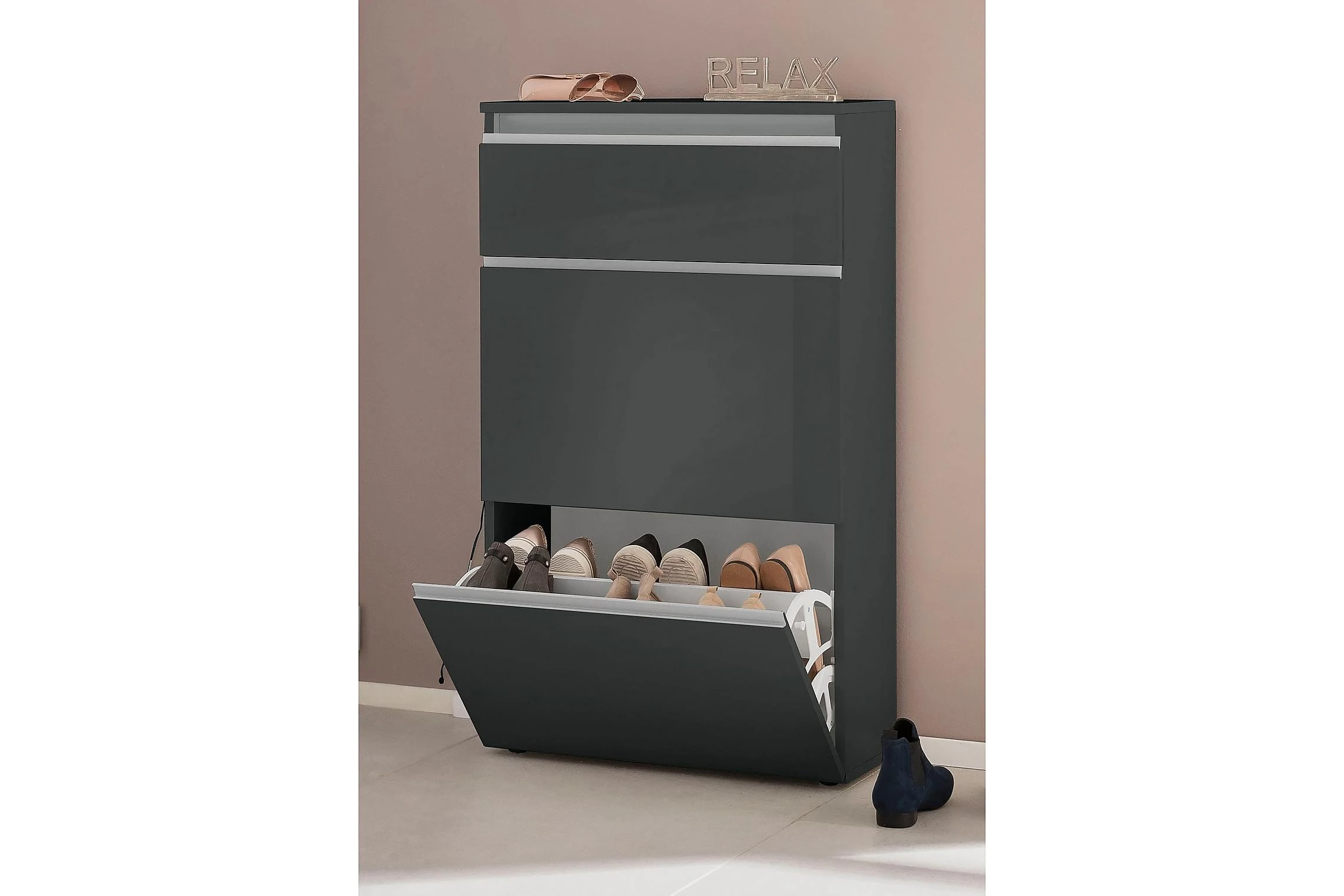 Skoskåp Magiras 60x27 Cm 2 Dörrar + Lucka 5 Skoskåp Magiras 60x27 Cm 2 Dörrar + Lucka - Bild 5