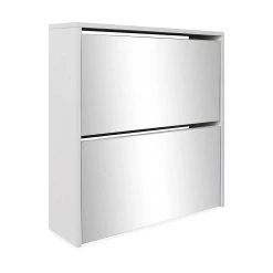 Be Basic Skoskåp Med 2 Lådor Och Spegel Vit 63x17x67 Cm