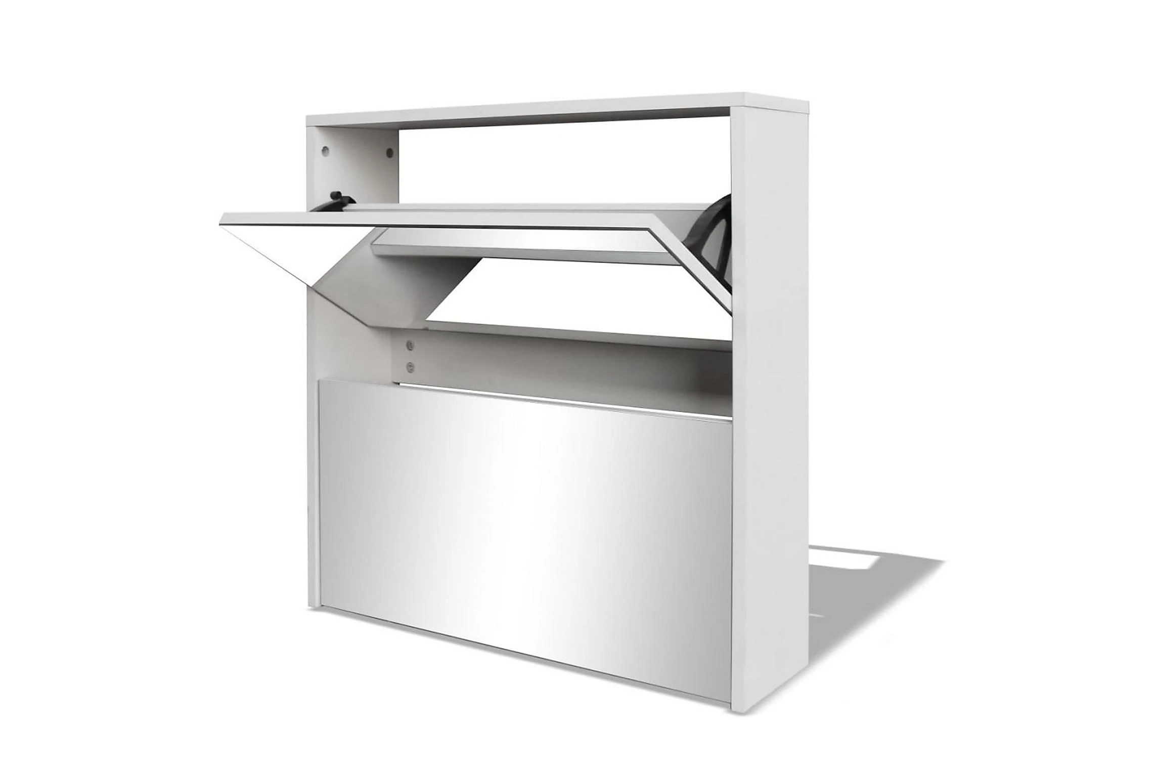 Be Basic Skoskåp Med 2 Lådor Och Spegel Vit 63x17x67 Cm 4 Be Basic Skoskåp Med 2 Lådor Och Spegel Vit 63x17x67 Cm - Bild 4