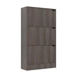 Be Basic Skoskåp Med 3 Dörrar Grå Sonoma-ek 59x24x105 Cm Spånskiva