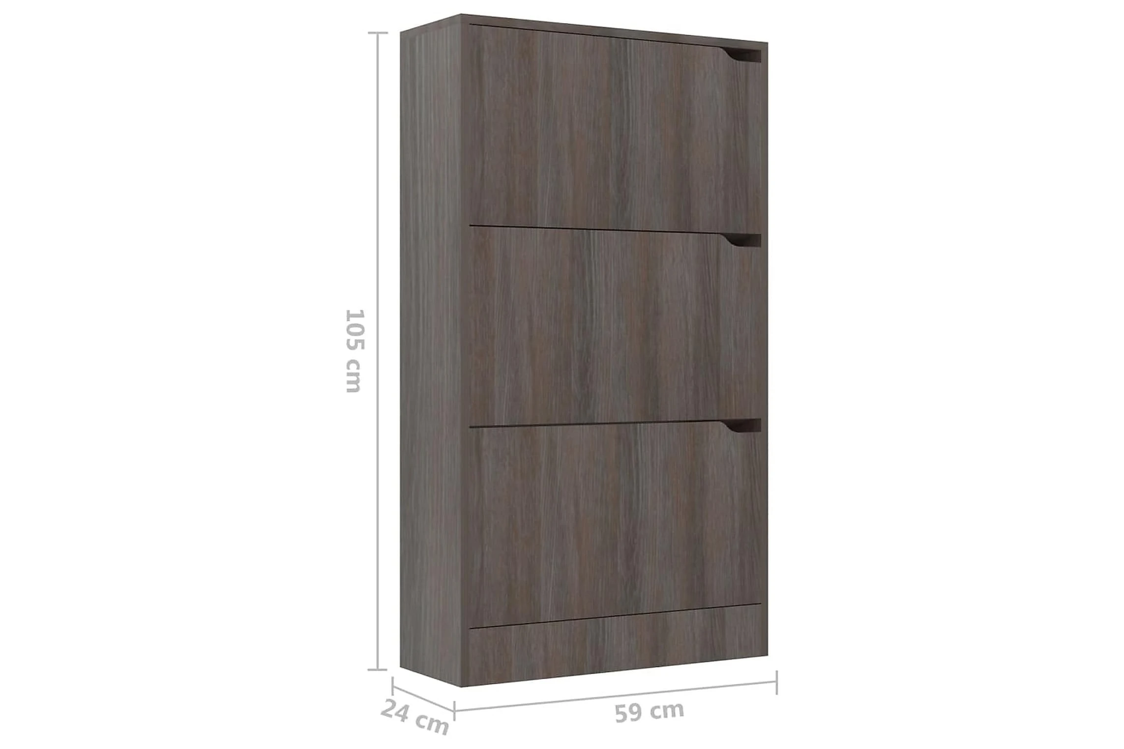 Be Basic Skoskåp Med 3 Dörrar Grå Sonoma-ek 59x24x105 Cm Spånskiva 6 Be Basic Skoskåp Med 3 Dörrar Grå Sonoma-ek 59x24x105 Cm Spånskiva - Bild 6