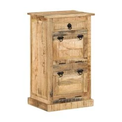 Be Basic Skoskåp Med 4 Hyllor Och Låda Massivt Grovt Mangoträ