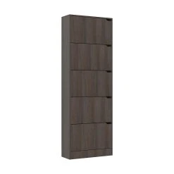 Be Basic Skoskåp Med 5 Dörrar Grå Sonoma-ek 59x24x167 Cm Spånskiva