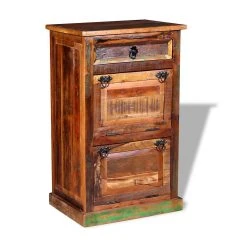 Be Basic Skoskåp Med Låda Och 4 Nivåer Massivt återvunnet Trä -Chilli shop skoskap med lada och 4 nivaer massivt atervunnet tra flerfargad 3504574