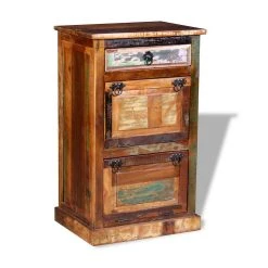 Be Basic Skoskåp Med Låda Och 4 Nivåer Massivt återvunnet Trä -Chilli shop skoskap med lada och 4 nivaer massivt atervunnet tra flerfargad 3504575