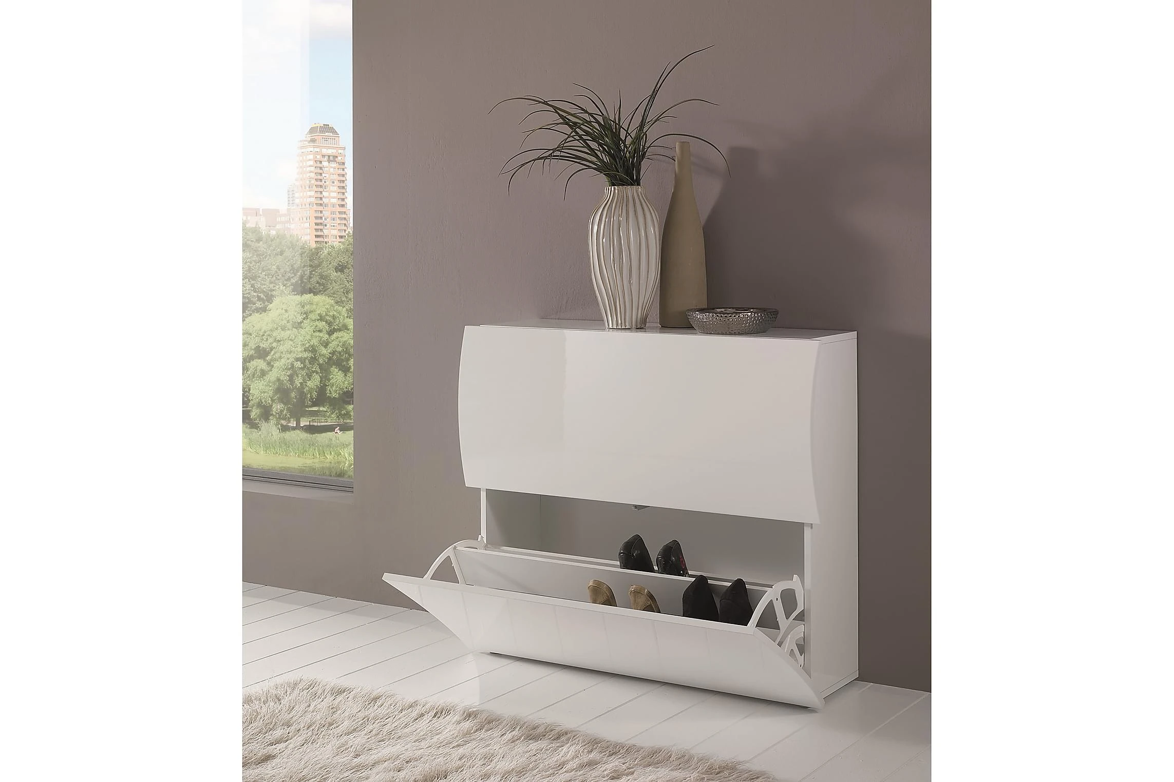 Skoskåp Ondres 101x27 Cm 2 Lådor 3 Skoskåp Ondres 101x27 Cm 2 Lådor - Bild 3