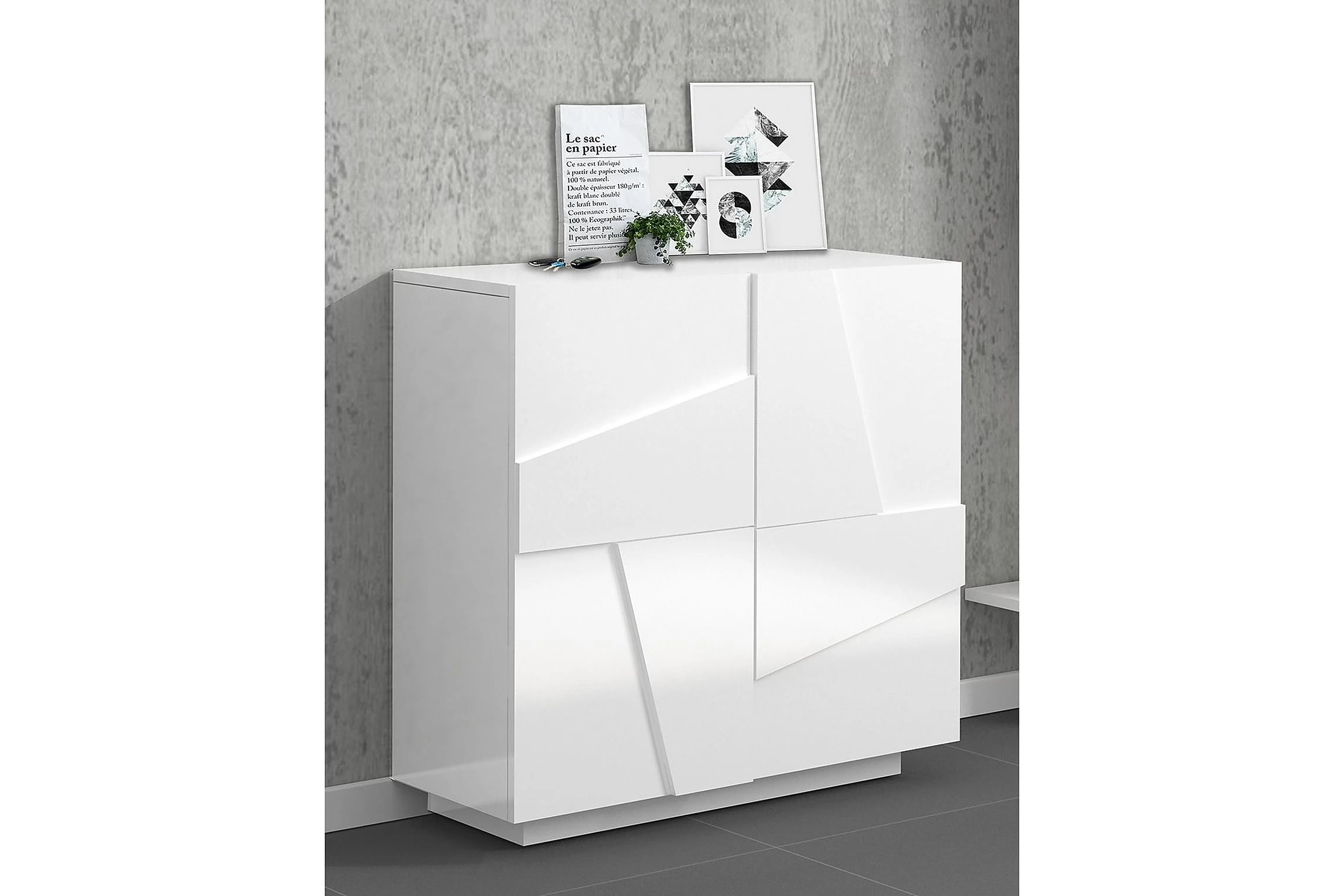 Skoskåp Pinsac 81x39 Cm 2 Dörrar 2 Skoskåp Pinsac 81x39 Cm 2 Dörrar - Bild 2