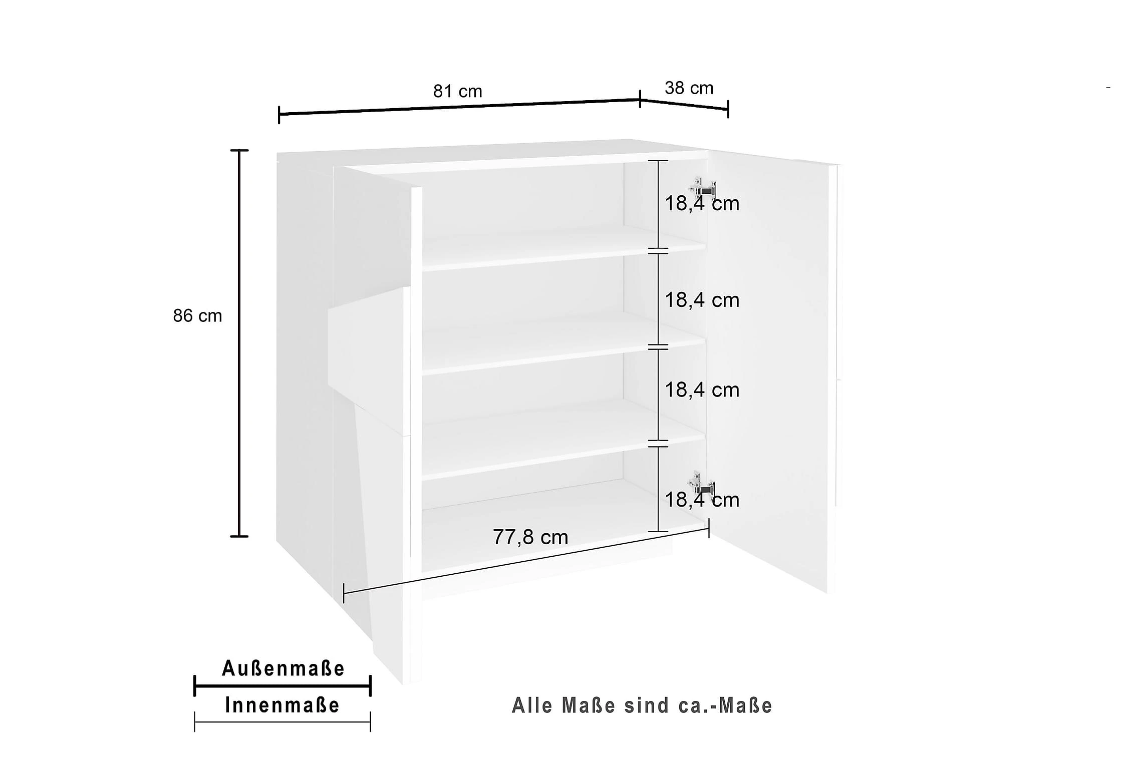 Skoskåp Pinsac 81x39 Cm 2 Dörrar 7 Skoskåp Pinsac 81x39 Cm 2 Dörrar - Bild 7