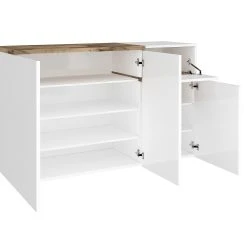 Skoskåp Zeinia 80x40 Cm 3 Dörrar -Chilli shop skoskap zeinia 80x40 cm 3 dorrar naturlonnfargvit hogglans 3874489