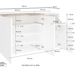 Skoskåp Zeinia 80x40 Cm 3 Dörrar -Chilli shop skoskap zeinia 80x40 cm 3 dorrar naturlonnfargvit hogglans 3874490