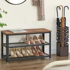 VASAGLE Skoställ Rustik Brun -Chilli shop skostall rustik brun vasagle 1848014