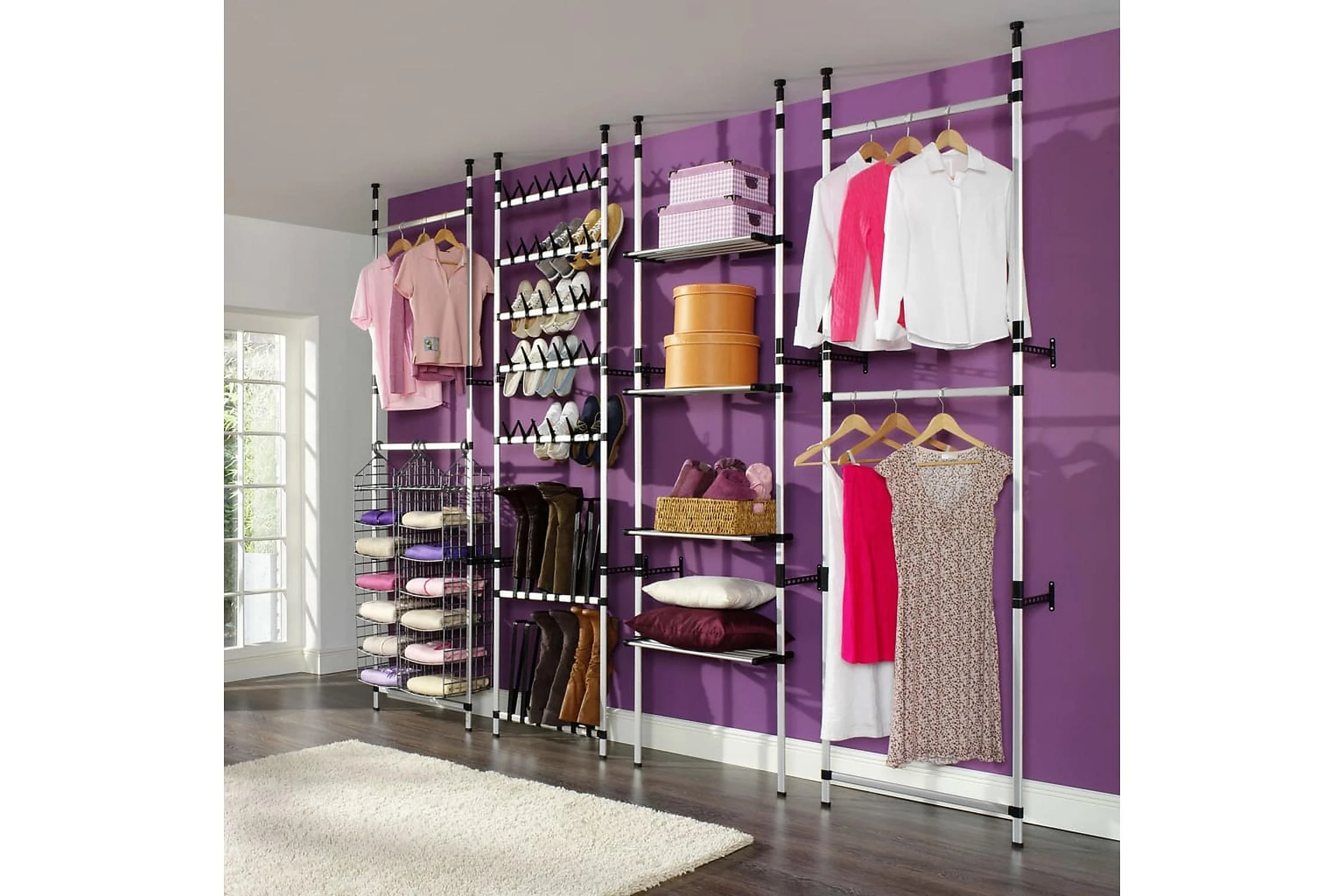 Be Basic Teleskopisk Skohylla Med Stänger Aluminium 2 Be Basic Teleskopisk Skohylla Med Stänger Aluminium - Bild 2