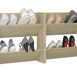 Be Basic Väggmonterat Skoställ 2 St Svart 60x18x60 Cm Spånskiva -Chilli shop vaggmonterat skostall 2 st sonoma ek 60x18x60 cm spanskiva ek 3497379