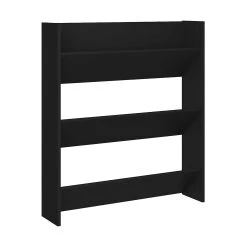 Be Basic Väggmonterat Skoställ 2 St Svart Högglans 80x18x90 Cm Spånsk