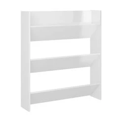 Be Basic Väggmonterat Skoställ Svart Högglans 80x18x90 Cm Spånskiva